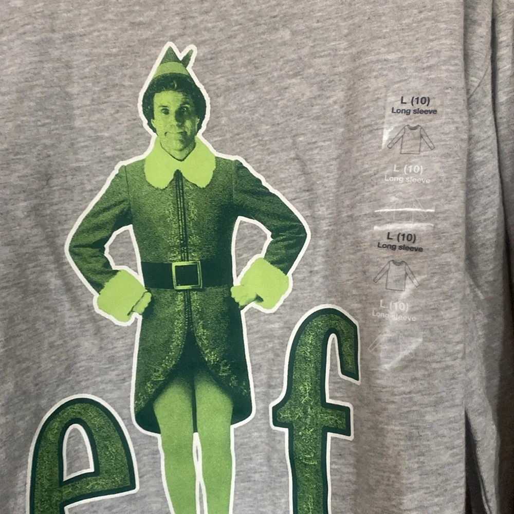NWT Gap Elf Christmas long sleeve gray, size 10/Lg